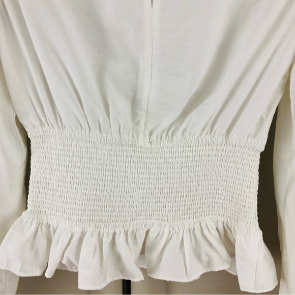 NWT KEEPSAKE the label white secure blouse, cinched waist,puffy sleeves women XS - Picture 6 of 13